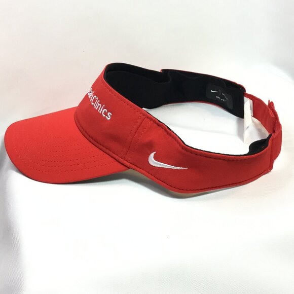 Nike Adult Unisex Golf Visor Red/White Dri-FIT Adjustable Strap OSFM NWT - Picture 2 of 6